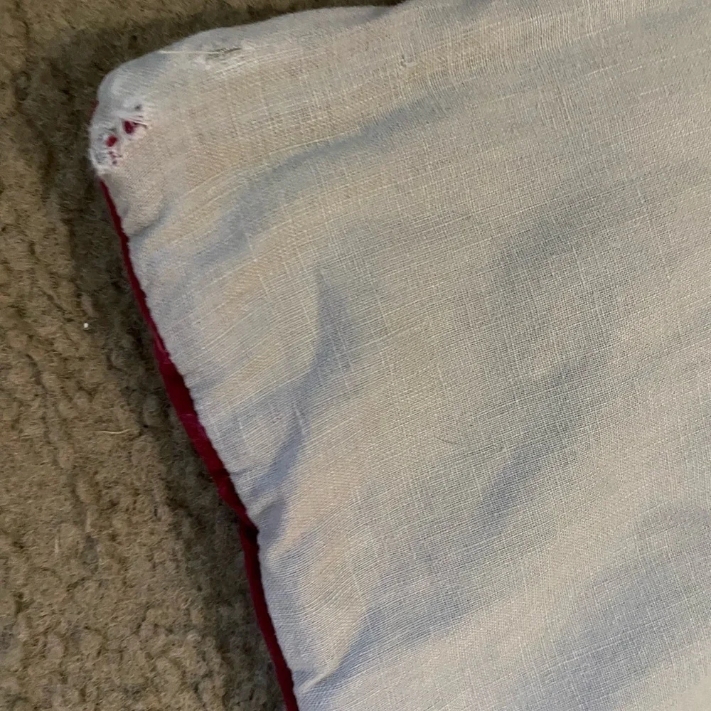 2 Pottery Barn Burgundy Velvet Quilted Standard Luxurious Pillow Covers 20 x 26